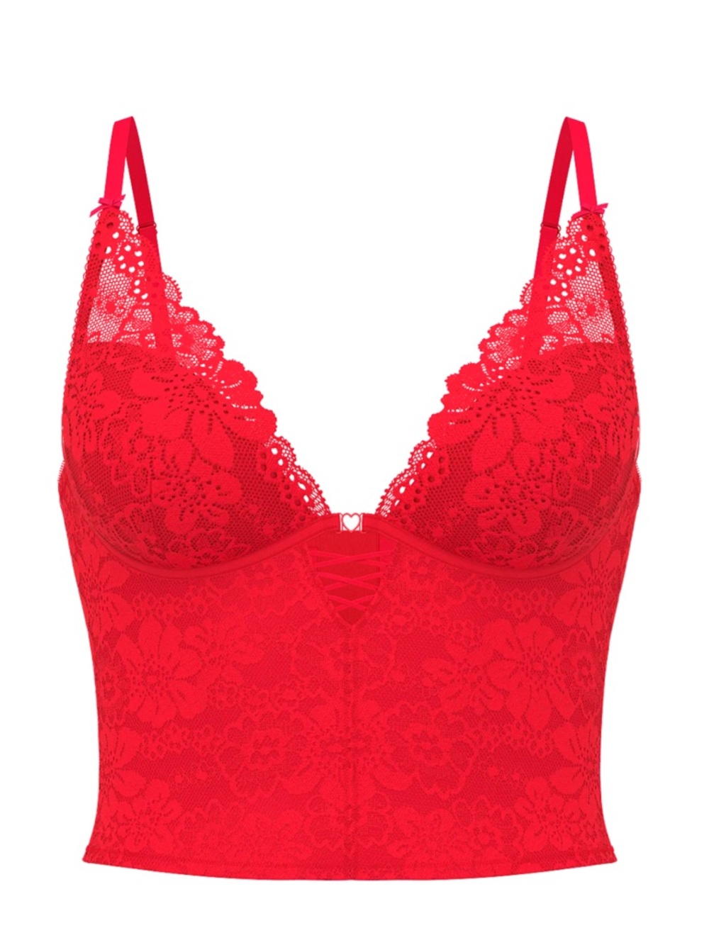 Victoria's Secret Red Lace Longline Bralette